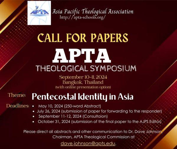 CALL FOR PAPERS - From the Asia Pacific Theological Seminary  